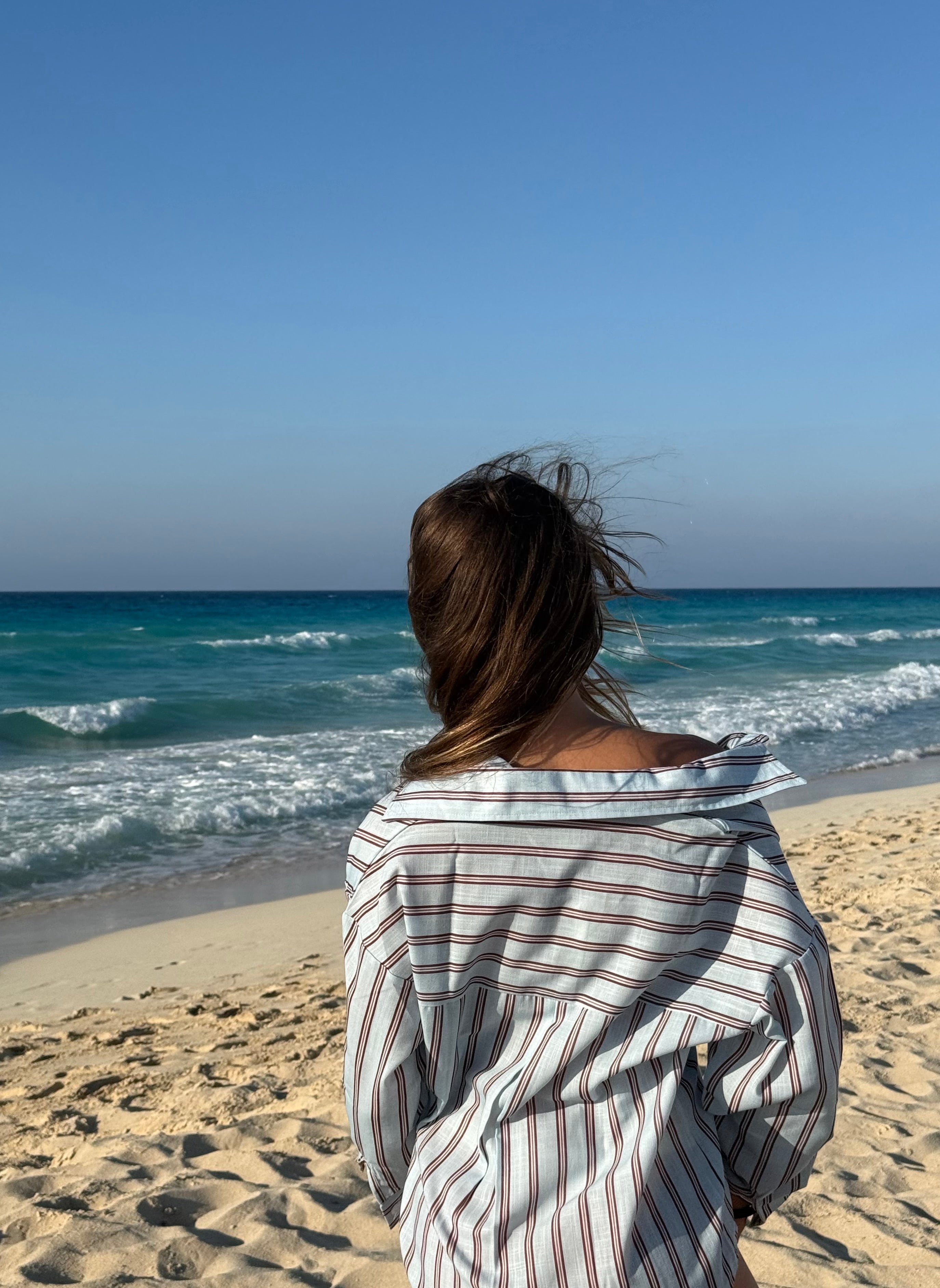 Blue fizz striped linen (shirt)
